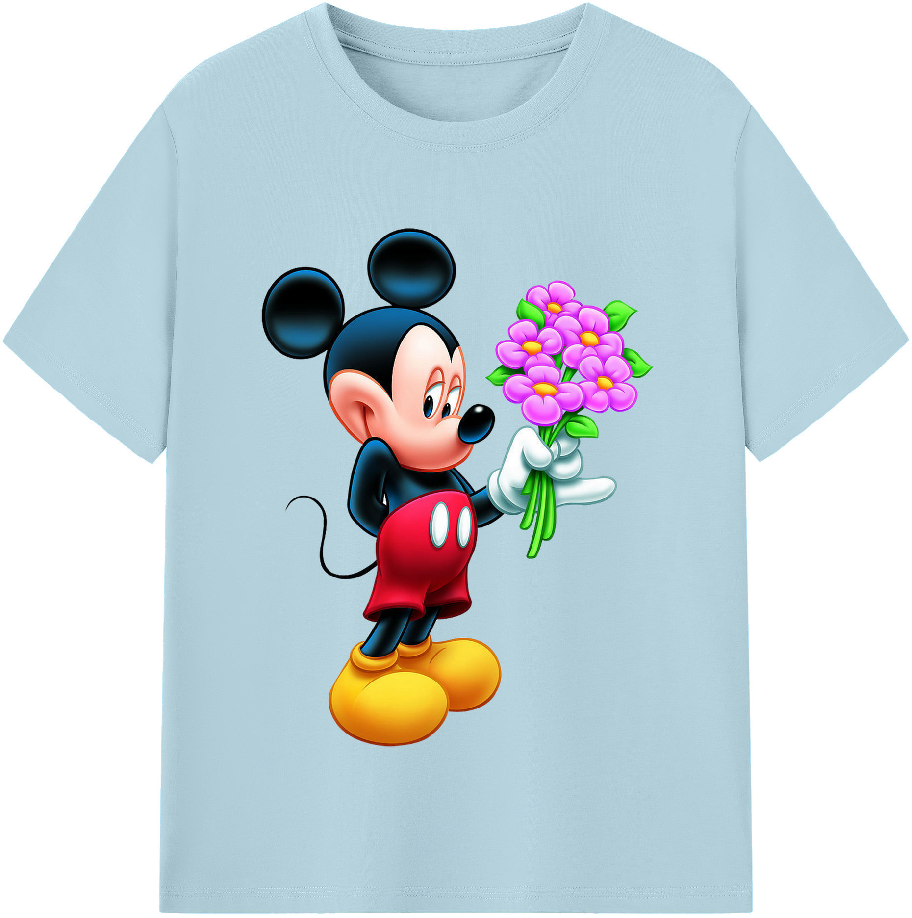 （画像用） ミッキーマウス Mickey Mouse 綿100％半袖Tシャツ（フロントプリント）